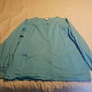 Turquoise Lifestyle Stretch L Scrub Jacket